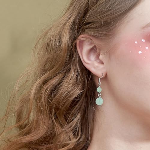 SUPERFINDINGS 10 Colors Colorful Natural Stone Beaded Earrings Chakra Crystal Round Gemstone Dangle Earrings Lightweight Reiki Dangling Earring Inspirational Jewelry Gifts for Women4