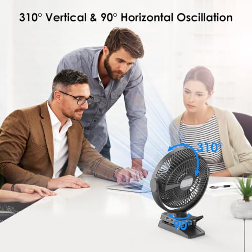 8" Clip On Fan, 12000mAh Rechargeable  - image 3