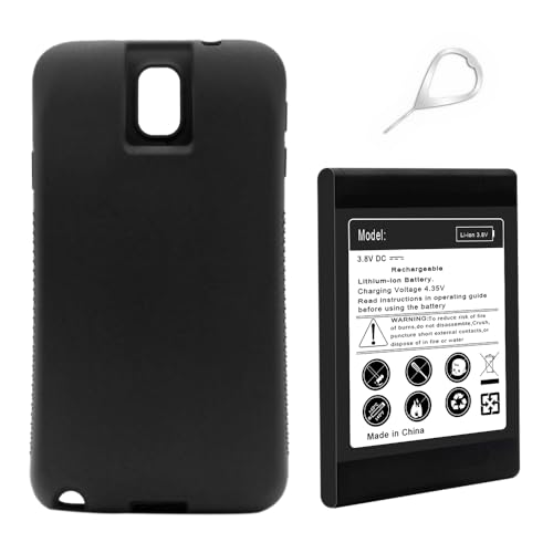 Long Life Upgraded 10800mAh Extended Rechargeable Battery TPU Protective Back Cover Compatible with Samsung Galaxy Note 3 SM-N900V Verizon