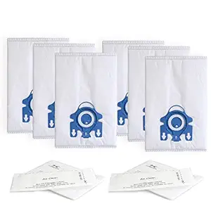 Replacement Airclean GN 3D Bags Compatible with Miele Classic C1, Complete C1, Complete C2, Complete C3, S227/S240, S270,S400,S2,S5,S8 Series Canister Vacuum Cleaner (6 Pack Dust Bags + 2 Set Filters