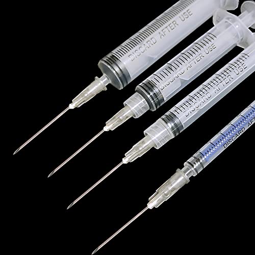 Image of 100 Pack 22Ga 1 Inch Sterile Disposable Injection Needle with Cap for Scientific and Industrial Dispensing Needl Accessories (22Ga)