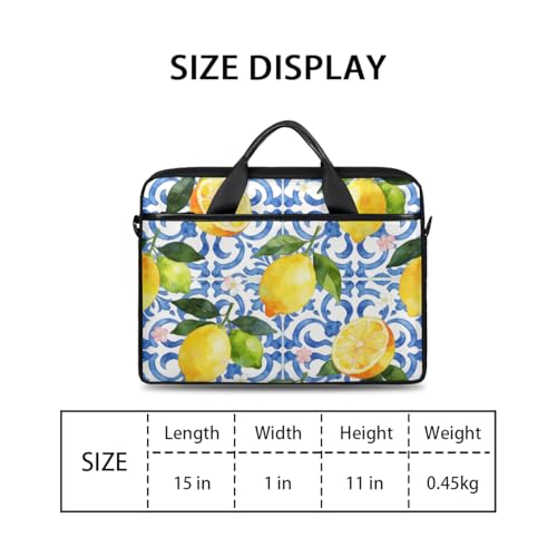 Bolso para portátil con diseño azul y limón 14-15 pulg miniatura 2