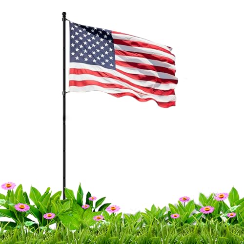 Barra Di Sibilo Per Pavimenti - Pennone In Acciaio Inossidabile Da 305 Cm Con Supporto A 5 Resoconti | Porta Bandiera Da Giardino A Tubo Di Estensione PP A Carico Pesante Da 1,5 Kg | Sturmproof Mast F