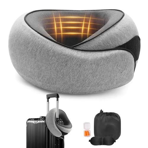 Nomadike-s NOMAREST | Coussin de Voyage en Mémoire de Forme Oreiller de Voyage Ergonomique en Mousse à mémoire de Forme, Parfait pour Avion et Voiture,...