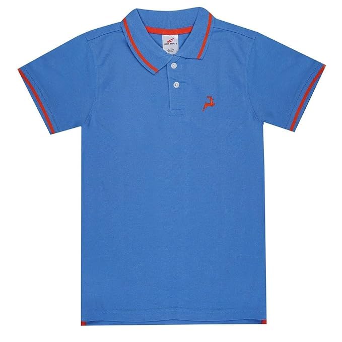 Image of Cloth Theory Boys Cotton Polo T-Shirt for Kids Regular Fit Half Sleeve Casual Summer Polo Neck T-Shirt