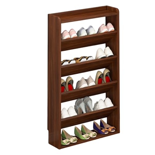 Étagère à chaussures étroite de porte et rangement mural