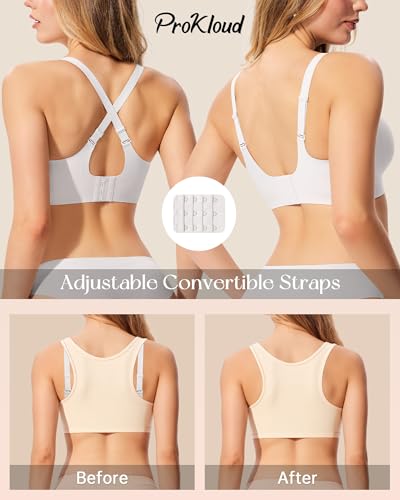 Image of ProKloud Bras for Women No Underwire Wireless Jelly Bras Full Coverage Seamless Push Up Bralettes Support Tshirt Bra