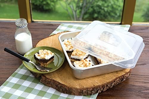 Nordic Ware Natural Aluminum Commercial Square Cake Pan with Lid, Exterior 9.88 x 9.88 Inches - Thumbnail 2