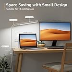 Lepro Small Desk Lamp with Clamp, LED Reading Lamps with 450LM, 3 Color Modes 10 Brightness, Dimmable USB Clip on Desk Light with Gooseneck Swing Arm for Nail, Home Office and Dorm (White) - Image 2