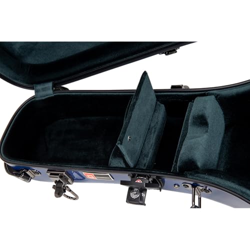 Crossrock A-Style Mandolin Case for 11" Wide Body | Fits Gibson A-50 & Similar | Fiberglass Hardshell with TSA Lock, Backpack Straps & Accessory Compartment - Navy Blue (CRF2020MANVBL) by Crossrock - Image 7