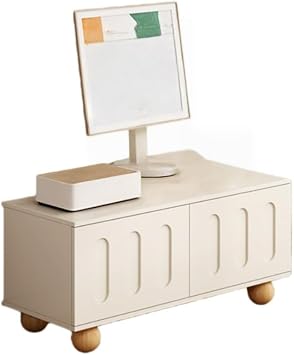 Low Board TV Stand Wood Low Living Room with Drawers TV Rack Floor TV Cabinet Media Storage Furniture Home Storage for Small Homes 100cm, Cream White