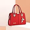 NICOLE & DORIS Sac a Main Femme Mode Sacs à Main Portés Epaule Elégant Sacs à Bandoulière PU Cuir Sac Cabas Pochette Sac Fourre Tout pour Shopper Fête Quotidien Rouge #2