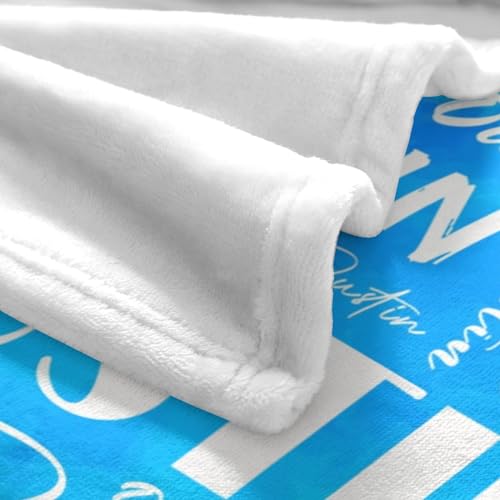 Name Blanket Personalized Name Blanket Customized Blanket with Name Text for Adult Kid Birthday Christmas Mothers Fathers Valentines Day Gift