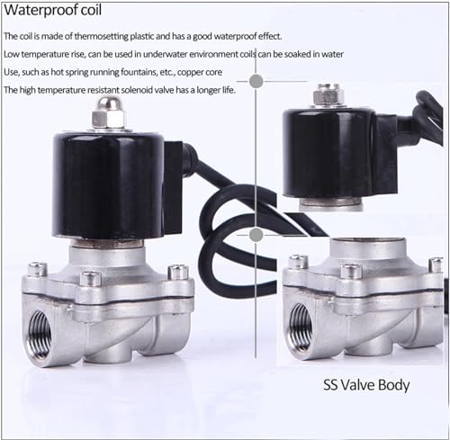 Électrovanne d'eau 24 V en acier inoxydable durable NPT-24VAC