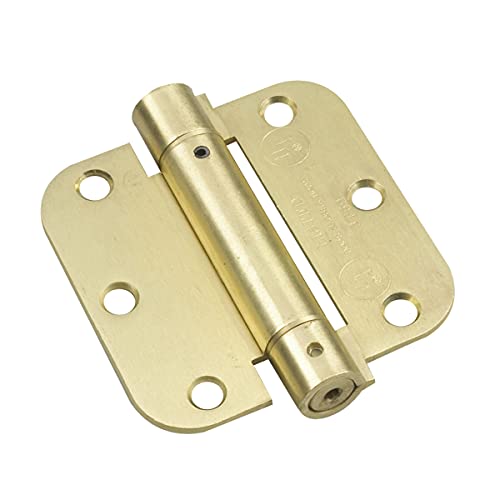 Image of Richelieu Hardware 51821BR Onward Full Mortise Adjustable Spring Hinge, 3-1 /2 in (88.9 mm), Brass