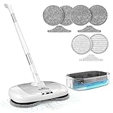 CLEANHAUS Cordless Electric Mop with Cleaning Station - Electric Spin Mop with LED Headlight and...