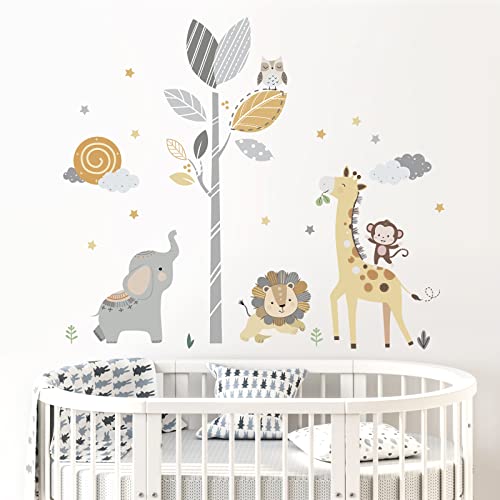decalmile Safari Animals Tree Jungle Elephant Lion Wall Decals Stickers by decalmile - Used condition - Image 3