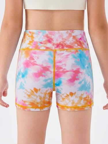 Image of Haloumoning Girls Athletic Shorts Kids High Waisted Yoga Dance Biker Shorts Comfy Gymnastics Shorts 5-14Y