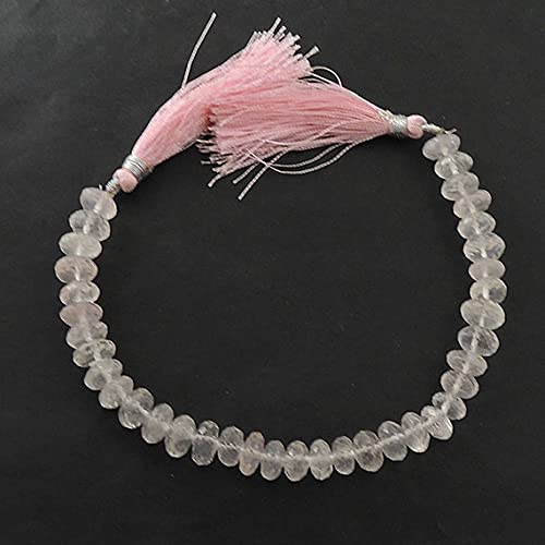 Perles quartz rose rondelles facettées 8-10mm pour création bijoux SB376