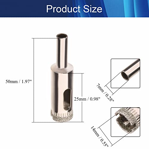 Broca Diamante 14mm para Vidrio y Mármol 4 Piezas miniatura 2