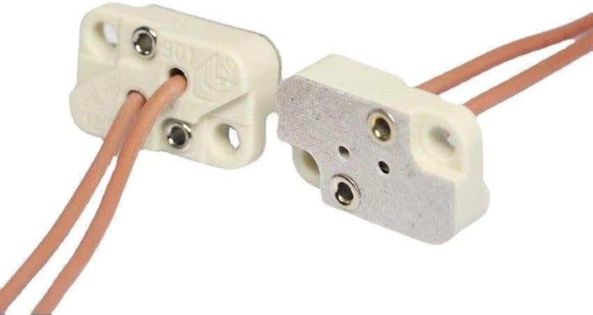 2PCS 901 lamp holder Tungsten halogen lamp G6.35 ceramic lamp holder (with wire)(Imported wire length 14.5)