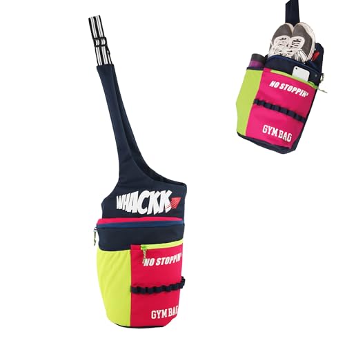 WHACKK Savage Yoga Mat Carry Bag | Fabric Gym & Fitness Bag | Travel Mat Cover with Adjustable Shoulder Strap | Crossbody Style | Air-Ventilated Shoe Pocket (Navy Blue Pink)