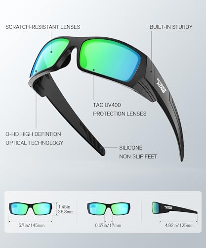 Image of Polarized Sport Sunglasses-for-Men Sun-Glasses: Mens Wrap Sunglasses for Fishing Cycling Running UV400 Protection