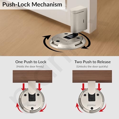 Image of Plantex Door Stopper for Home /Floor Mounted Door Stopper /Door Holder /Door Stoppers for Hotel /Office /Stops for Door -Pack of 1 (Satin)
