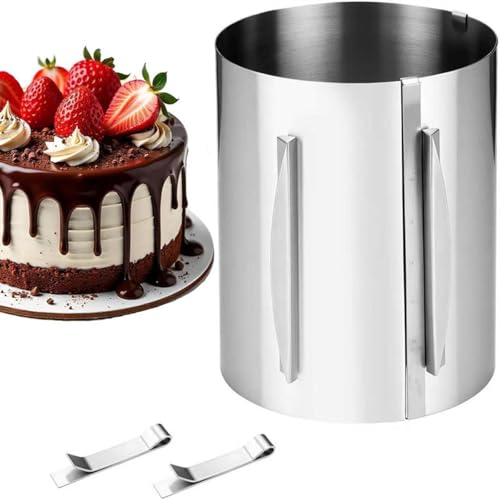 Anillo para pastel ajustable y resistente de acero para repostería casera 3
