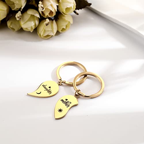 Image of Yonhon Mother Daughter Bracelet Necklace for 2 /3 /4, Mother Daughter Matching Keychain Set