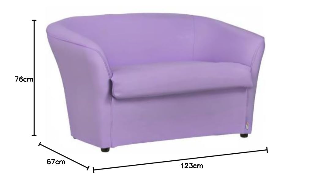 Totò Piccinni Divano POZZETTO 2 posti Alta QUALITA' Made in Italy A.76xL.123xP.67cm (Ecopelle Lilla)