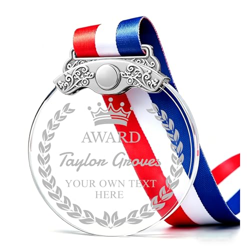 Skartam Custom Medals for Awards Personalized Crystal Text Name Metal