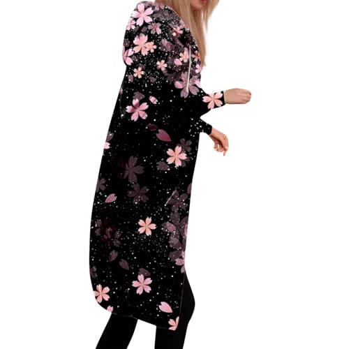 Manteau femme rose à capuche et cordon de serrage pour hiver taille M