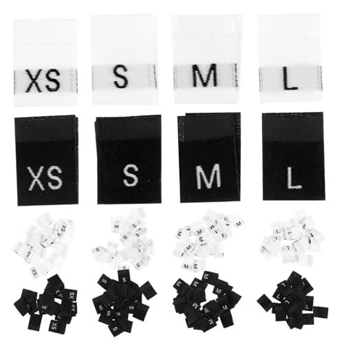 SHINEOFI 800 piezas Etiquetas de Tela para Ropa con Tallas Xs S Resistentes al Lavado Etiquetas para Costura y Organización de Prendas