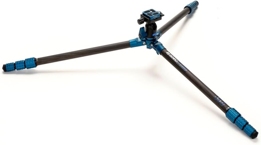 Benro Superslim Aluminum Tripod w/ N00P Arca-Style Ball Head – 4-Section Travel Tripod, 8.8 lb Load, 61.4″ Max, 20.5″ Folded – Ideal for Travel & Field Photography (TSSL08AN00P)
