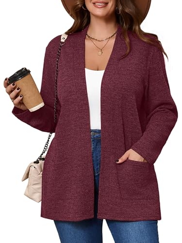 AusLook Women's Plus Size Lightweight Open Front...