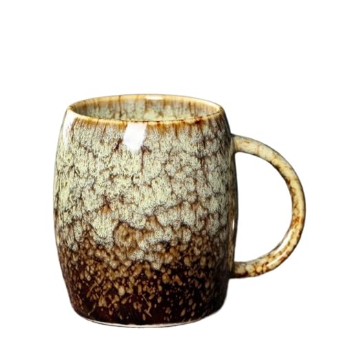 YILWPV Tazze Coppia 2 pezzi tazza in ceramica retrò tazza da caffè rotonda in ceramica smaltata al forno colazione tazza da tè al latte tazza da acqua for coppia domestica for ufficio(Yellow)