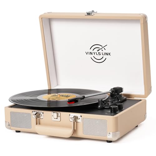 Vinyl Record Player Bluetooth with Treble & Bass Gain Vintage Portable Suitcase Turntable LP Player with Built-in Speakers, 33 45 78 RPM, Belt Drive, Auto Stop, RCA/AUX/Headphone Jack - Les Beatles, Paul McCartney, John Lennon, RIngo Starr, George Harrison Vinyl Record Player Bluetooth with Treble & Bass Gain Vintage Portable Suitcase Turntable LP Player with Built-in Speakers, 33 45 78 RPM, Belt Drive, Auto Stop, RCA/AUX/Headphone Jack