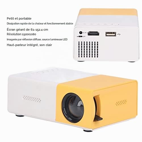 Vidéoprojecteur, Mini projecteur LED HD 1080P, Mini projecteur Portable, Vidéoprojecteur multimédia Home cinéma avec Haut-Parleur, Pico projecteur extérieur de Poche pour