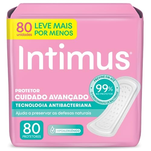 Protetor Díário Intimus® Tecnologia Antibacteriana - 80 un Protetor Díário Intimus® Tecnologia Antibacteriana - 80 un