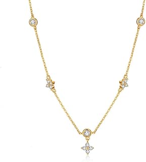 brd jewelry 925 Sterling Silver 18k Gold Plated Minimalist Necklace For Women and Girls, Gifts for Girlfriend, Hallmark & ... Price In India