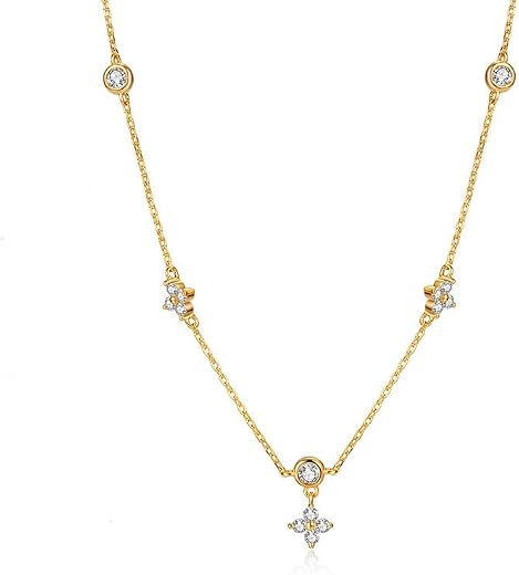 brd jewelry 925 Sterling Silver 18k Gold Plated Minimalist Necklace For Women and Girls, Gifts for Girlfriend, Hallmark & ...