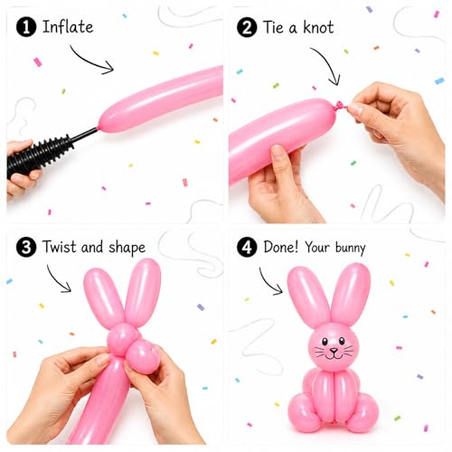 Image of 260 Balloons 150pcs long balloons, Colored Latex Twisting Balloons for Balloon Animal Modeling Balloon Art Party Decorations Birthday Parties Wedding Celebrations