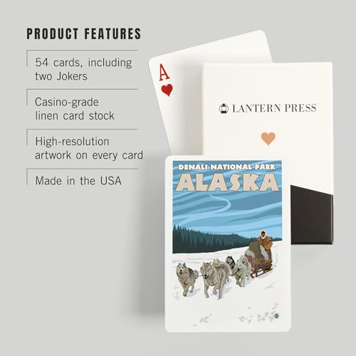 Lantern Press Naipes de Poker Denali National Park Alaska miniatura 3