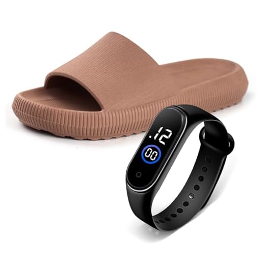 Chinelo Feminino Nuvem Slide Com Relógio Confortável Anatômico Macio Moderno Antiderrapante (Marrom, BR, Adulto, Faixa Numérico, 33, 34)