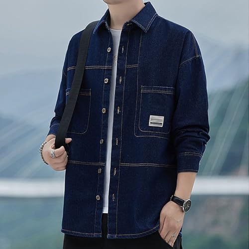 Maiyifu-GJ Men's Distressed Denim Jacket Cotton Lightweight Casual Button Down Trucker Jackets Biker Jean Coat Outerwear3