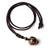 JSDDE Healing Crystal Round Stone Bead Pendant, Natural Gemstone Necklace for Men Women (Tiger Eye) #1