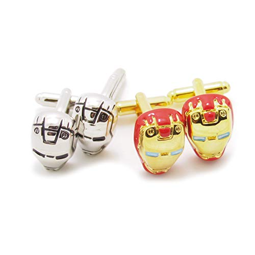 MASALONG US Superhero Retro Cuff Links Jewelry Wedding Party Mens Novelty Cufflinks