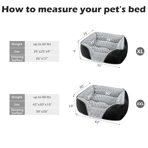 INVENHO XX-Large Dog Bed Rectangle Washable Orthopedic Soft Calming Sleeping Durable Pet Cuddler with Anti-Slip Bottom by INVENHO - Image 3