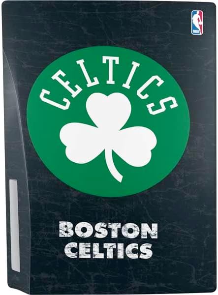 Skinit Decal Gaming Skin Compatible with PS5 Bundle - Officially Licensed NBA Boston Celtics Black Secondary Logo Design